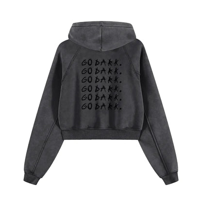 DARK CROPPED HOODIE. [GREY]